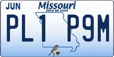 MO license plate PL1P9M