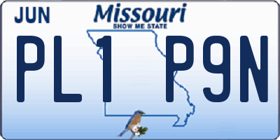 MO license plate PL1P9N