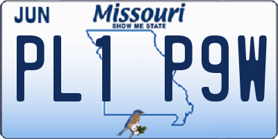 MO license plate PL1P9W