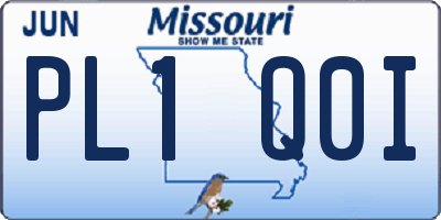MO license plate PL1Q0I