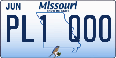 MO license plate PL1Q0O