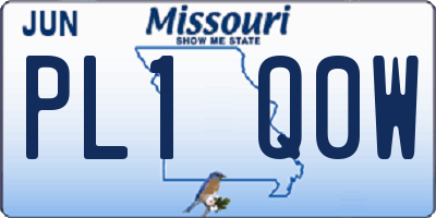 MO license plate PL1Q0W