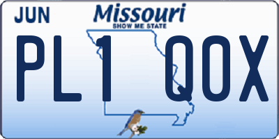 MO license plate PL1Q0X