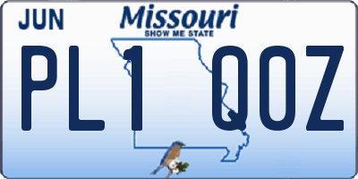 MO license plate PL1Q0Z