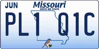 MO license plate PL1Q1C