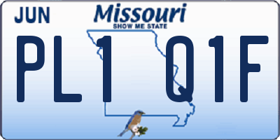 MO license plate PL1Q1F