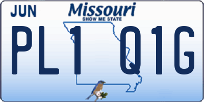 MO license plate PL1Q1G