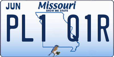 MO license plate PL1Q1R