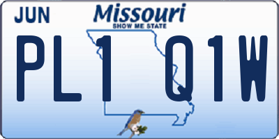 MO license plate PL1Q1W
