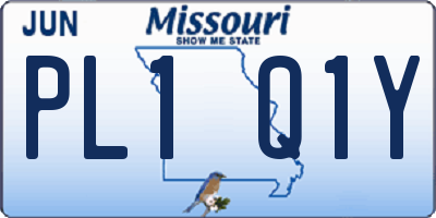 MO license plate PL1Q1Y