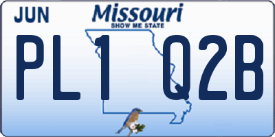 MO license plate PL1Q2B