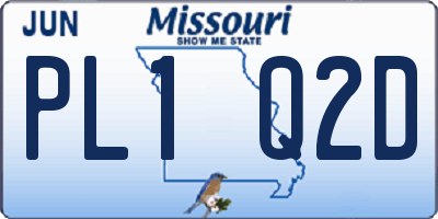 MO license plate PL1Q2D