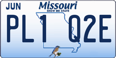 MO license plate PL1Q2E