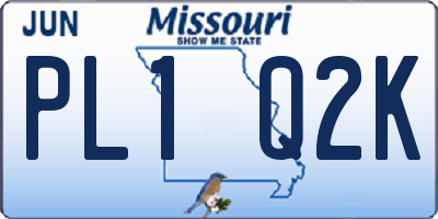 MO license plate PL1Q2K