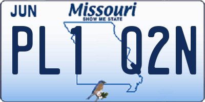 MO license plate PL1Q2N