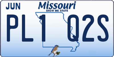 MO license plate PL1Q2S