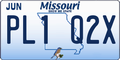 MO license plate PL1Q2X
