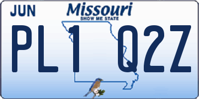 MO license plate PL1Q2Z
