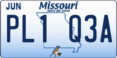 MO license plate PL1Q3A