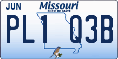 MO license plate PL1Q3B
