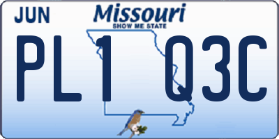 MO license plate PL1Q3C