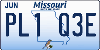 MO license plate PL1Q3E