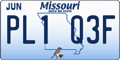 MO license plate PL1Q3F