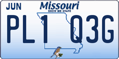 MO license plate PL1Q3G