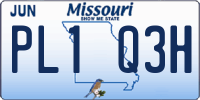 MO license plate PL1Q3H