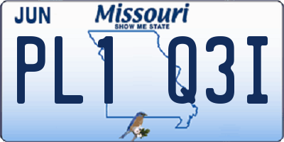 MO license plate PL1Q3I