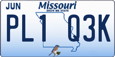 MO license plate PL1Q3K