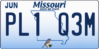 MO license plate PL1Q3M