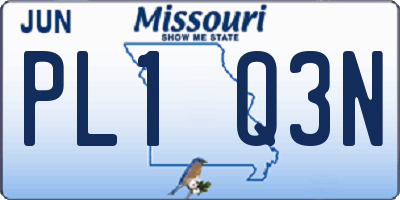 MO license plate PL1Q3N
