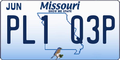 MO license plate PL1Q3P