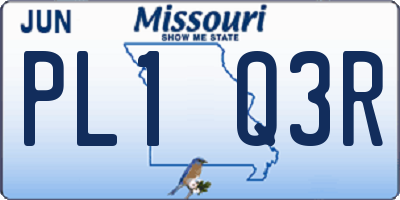 MO license plate PL1Q3R