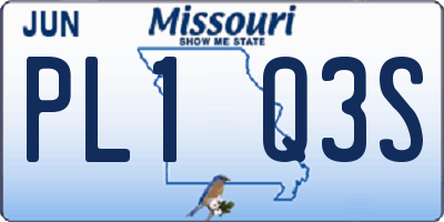 MO license plate PL1Q3S