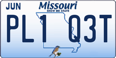 MO license plate PL1Q3T