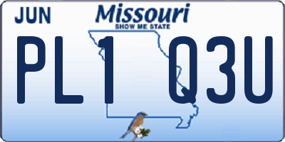 MO license plate PL1Q3U
