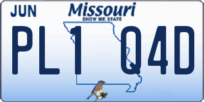 MO license plate PL1Q4D