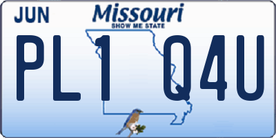 MO license plate PL1Q4U