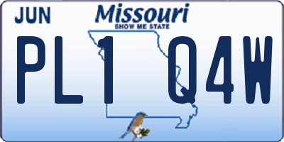 MO license plate PL1Q4W
