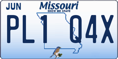 MO license plate PL1Q4X