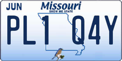 MO license plate PL1Q4Y