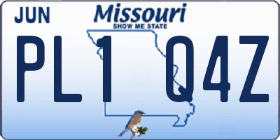 MO license plate PL1Q4Z