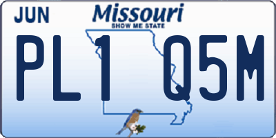 MO license plate PL1Q5M