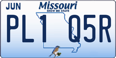MO license plate PL1Q5R