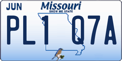 MO license plate PL1Q7A