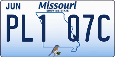 MO license plate PL1Q7C