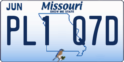 MO license plate PL1Q7D