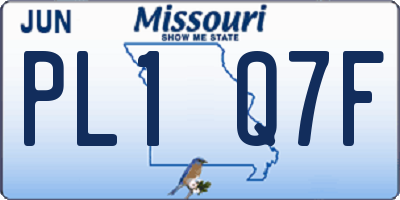 MO license plate PL1Q7F